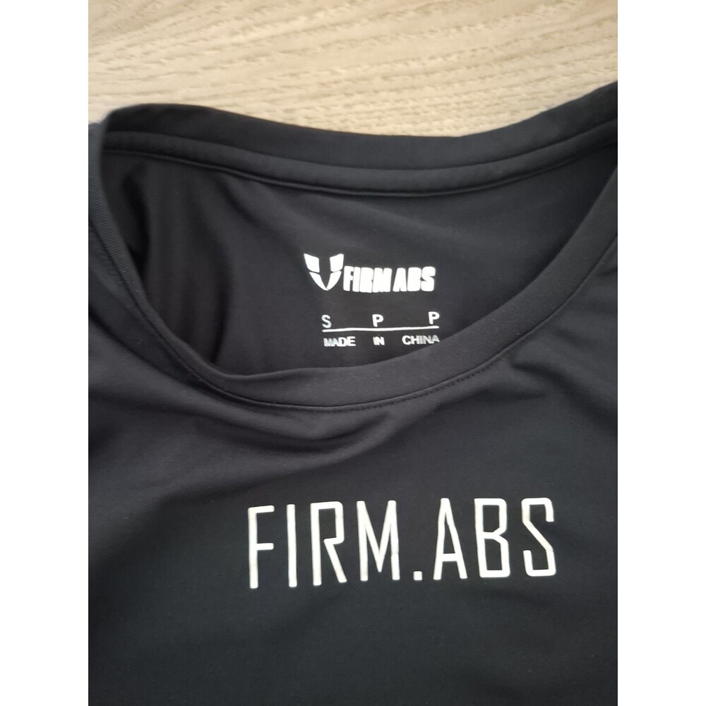 FIRM ABS Womens Cropped Long Sleeve Small Active Top Perfect Goddess Black - Picture 3 of 5